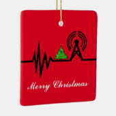 Frequentielijn kerstboomkerstversiering keramisch ornament (Rechts)