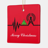 Frequentielijn kerstboomkerstversiering keramisch ornament (Links)