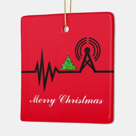 Frequentielijn kerstboomkerstversiering keramisch ornament (Links)