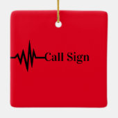 Frequentielijn kerstboomkerstversiering keramisch ornament (Achterkant)