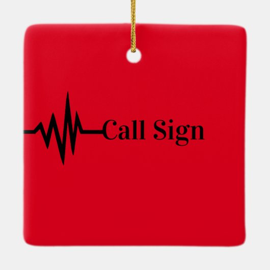 Frequentielijn kerstboomkerstversiering keramisch ornament (Achterkant)