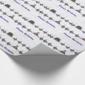Frequentielijnen, Cake, Pet Birthday Gift Wrap Cadeaupapier (Hoek)