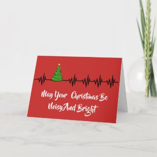 Frequentielijnen & Wenskaart van de Kerstboom Feestdagen Kaart