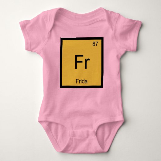 Frequentietabel Frida Name Chemistry Element Romper (Voorkant)