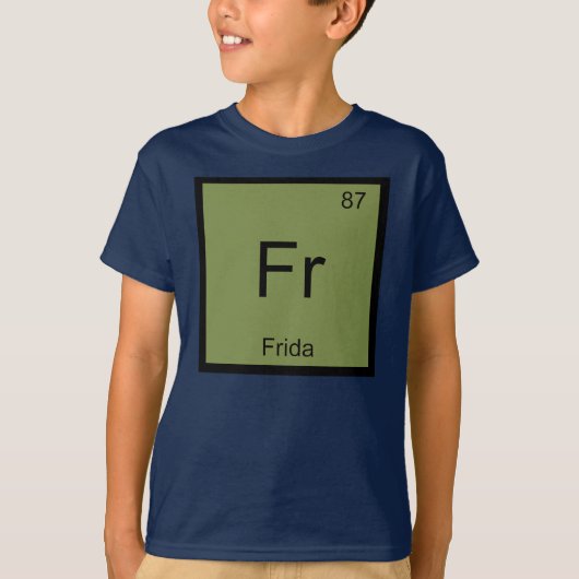 Frequentietabel Frida Name Chemistry Element T-shirt (Voorkant)