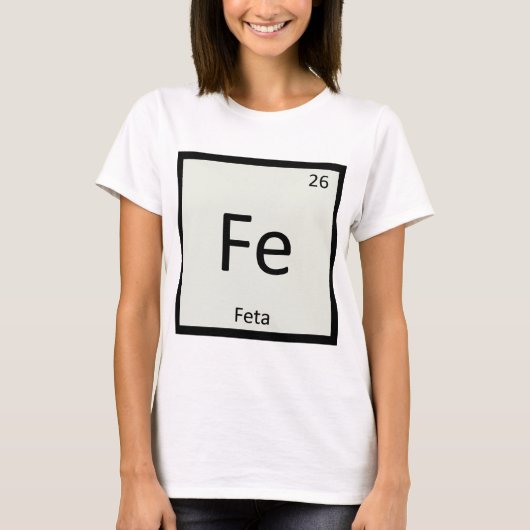 Frequentietabel symbool feta Cheese Chemistry T-shirt (Voorkant)