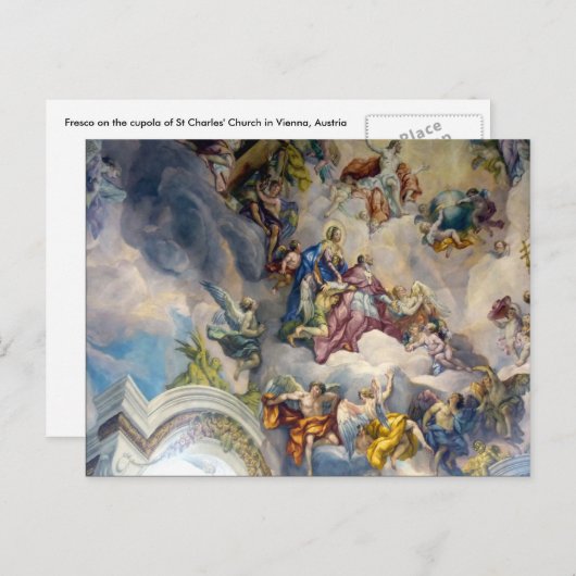 fresco baroque angels briefkaart (Voorkant / Achterkant)