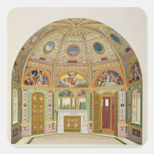 Fresco decoration in the Summer House of Buckingha Vierkante Sticker (Voorkant)