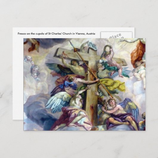 fresco-kruis briefkaart (Voorkant / Achterkant)