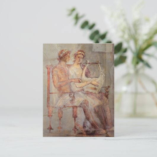 Fresco of a Music Lesson, Pompeii Briefkaart (Staand voorkant)