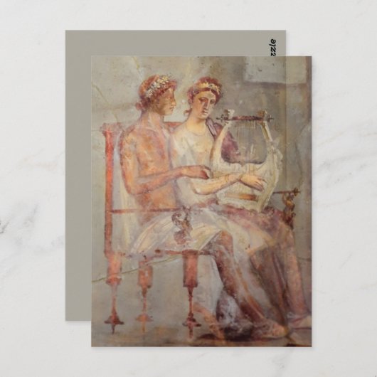 Fresco of a Music Lesson, Pompeii Briefkaart (Voorkant / Achterkant)