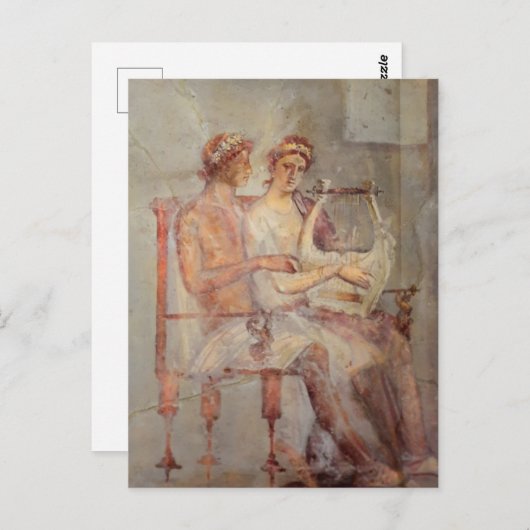 Fresco of a Music Lesson, Pompeii Briefkaart (Voorkant / Achterkant)