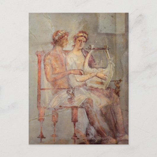 Fresco of a Music Lesson, Pompeii Briefkaart (Voorkant)