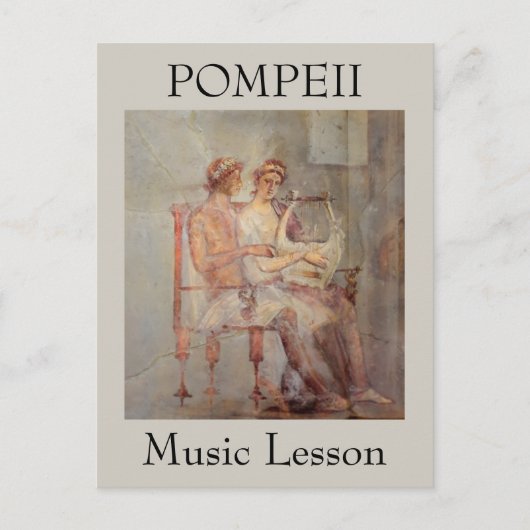 Fresco of a Music Lesson, Pompeii Briefkaart (Voorkant)