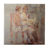 Fresco of a Music Lesson, Pompeii Tegeltje (Voorkant)