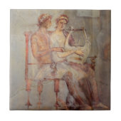 Fresco of a Music Lesson, Pompeii Tegeltje (Voorkant)