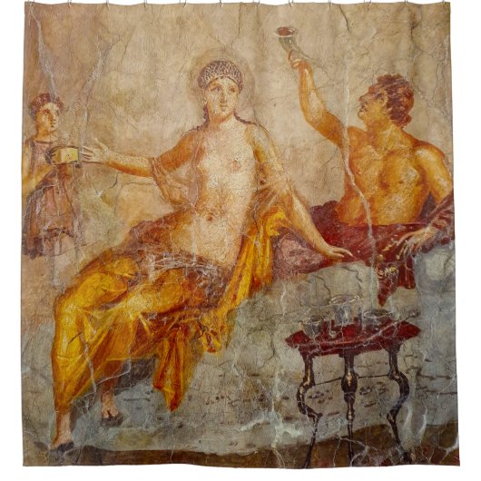 Fresco Private Drink scène in Pompeii Douchegordijn (Voorkant)