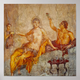 Fresco Private Drink scène in Pompeii Poster