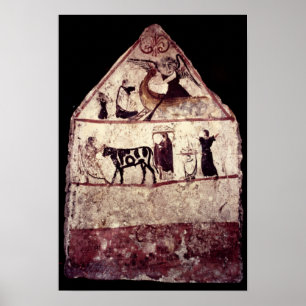 Fresco van de Tomb of Gaudio, c.480 BC Poster