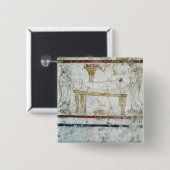 Fresco van de Tomb of Gaudio, c.480 BC Vierkante Button 5,1 Cm (Voorkant /achterkant)