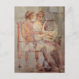 Fresco van een muziekls, Pompeii Briefkaart