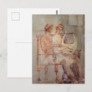 Fresco van een muziekls, Pompeii Briefkaart