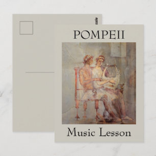 Fresco van een muziekls, Pompeii Briefkaart