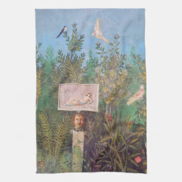 Fresco van een tuinschilderij, Pompeii Theedoek