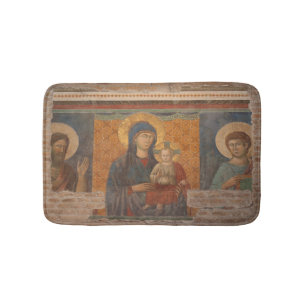 Fresco van Madonna en het kind Badmat
