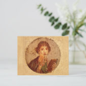 Fresco van Sappho in Pompeii Briefkaart (Staand voorkant)