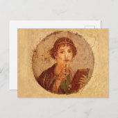 Fresco van Sappho in Pompeii Briefkaart (Voorkant / Achterkant)