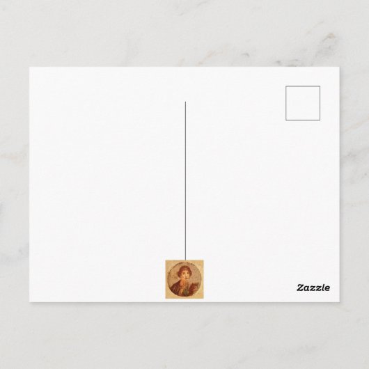 Fresco van Sappho in Pompeii Briefkaart (Achterkant)