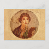 Fresco van Sappho in Pompeii Briefkaart (Voorkant)