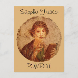 Fresco van Sappho in Pompeii Briefkaart