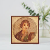 Fresco van Sappho in Pompeii Kaart (Staand voorkant)