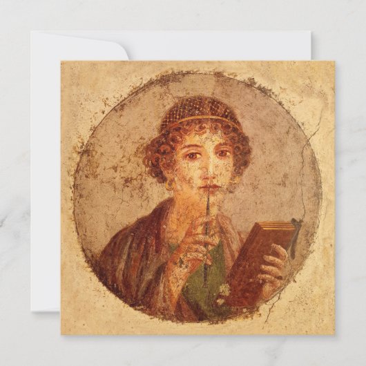Fresco van Sappho in Pompeii Kaart (Voorkant)