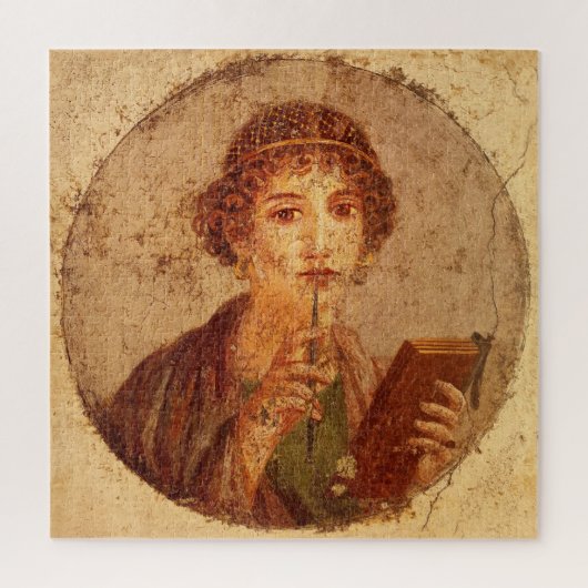 Fresco van Sappho in Pompeii Legpuzzel (Verticaal)