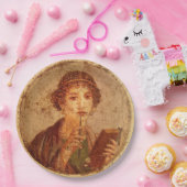 Fresco van Sappho in Pompeii Papieren Bordje (Feest)