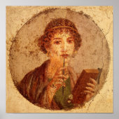 Fresco van Sappho in Pompeii Poster (Voorkant)