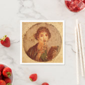 Fresco van Sappho in Pompeii Servet (Insitu)