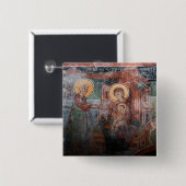 Frescoes uit de 14e eeuw Servische kerk, 2 Vierkante Button 5,1 Cm (Voorkant /achterkant)