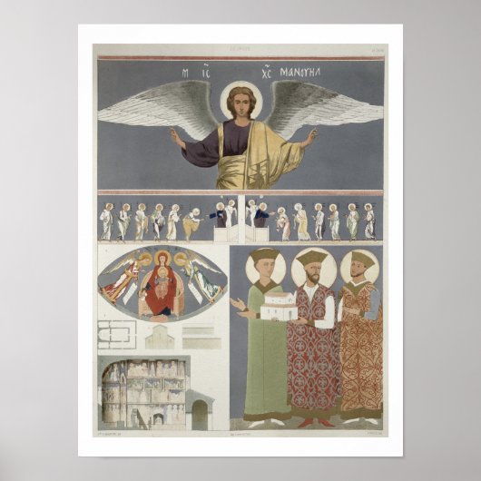 Frescoes van de orthodoxe kerk van Nekrssi in de b Poster (Voorkant)