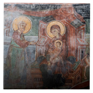 Fresco's uit de 14e-eeuwse Servische Kerk, 2 Tegeltje