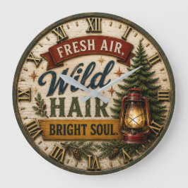 Fresh Air Wild Hair Outdoor Adventure Gift Grote Klok