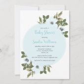 Fresh Anemone baby shower Invitation_Blue Kaart (Voorkant)