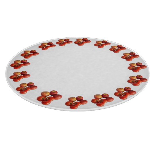 Fresh Apples and Tomatoes Round Glass Cutting Boar Snijplank (Hoek)