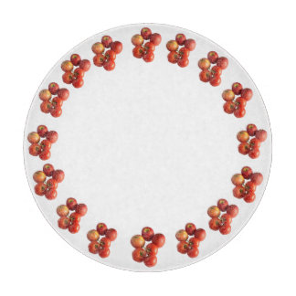 Fresh Apples and Tomatoes Round Glass Cutting Boar Snijplank