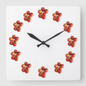 Fresh Apples and Tomatoes Wall Clock Vierkante Klok (Voorkant)