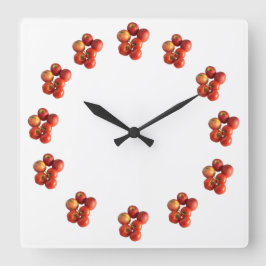 Fresh Apples and Tomatoes Wall Clock Vierkante Klok