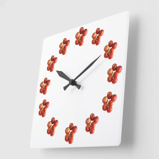 Fresh Apples and Tomatoes Wall Clock Vierkante Klok (Hoek)